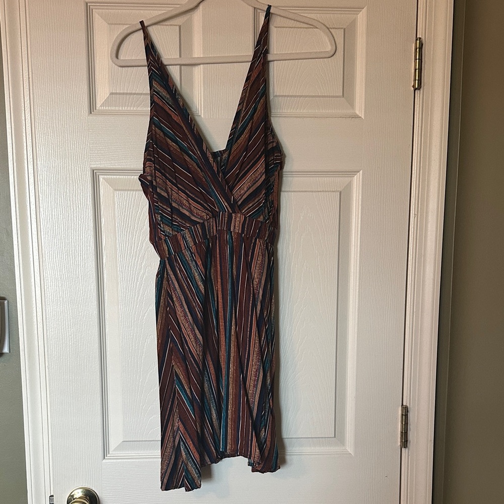 Striped V-Neck Dress